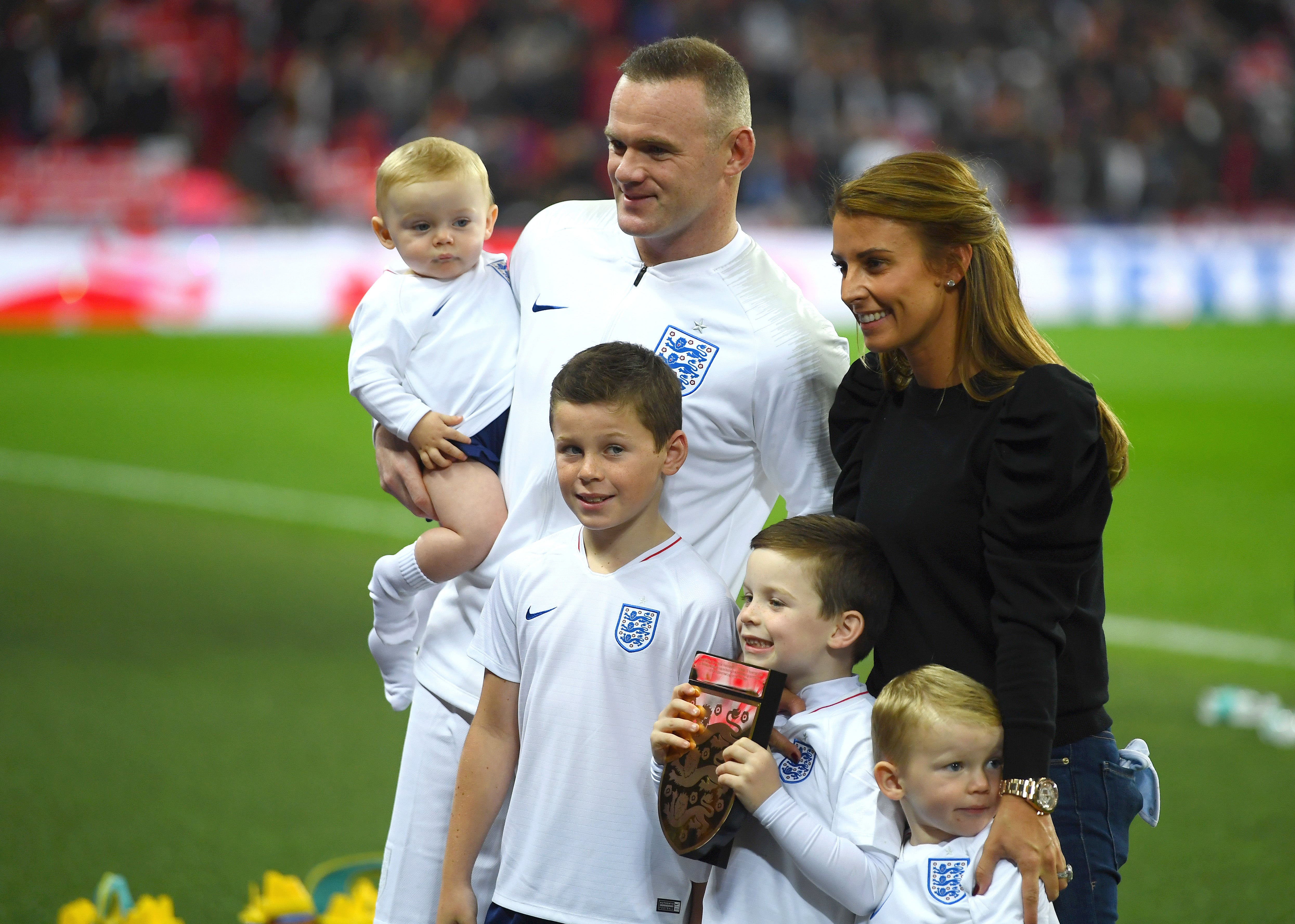 Wayne Rooney with wife Coleen and their four children. Rooney’s decision to take the Birmingham City job allowed him to be closer to his family after a spell in the US