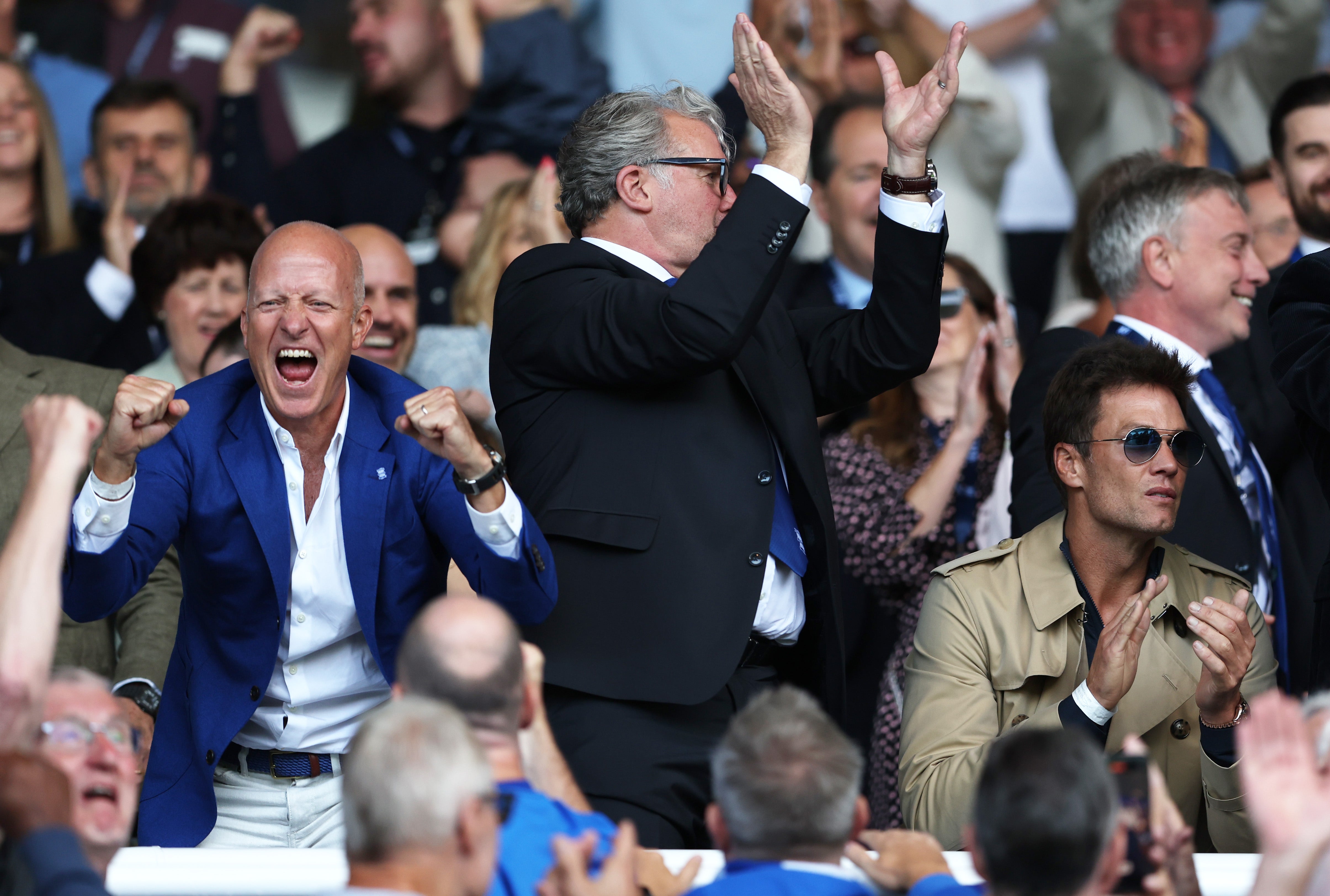 Birmingham chairman Tom Wagner, CEO Gary Cook and former NFL quarterback Tom Brady at St Andrew’s in August