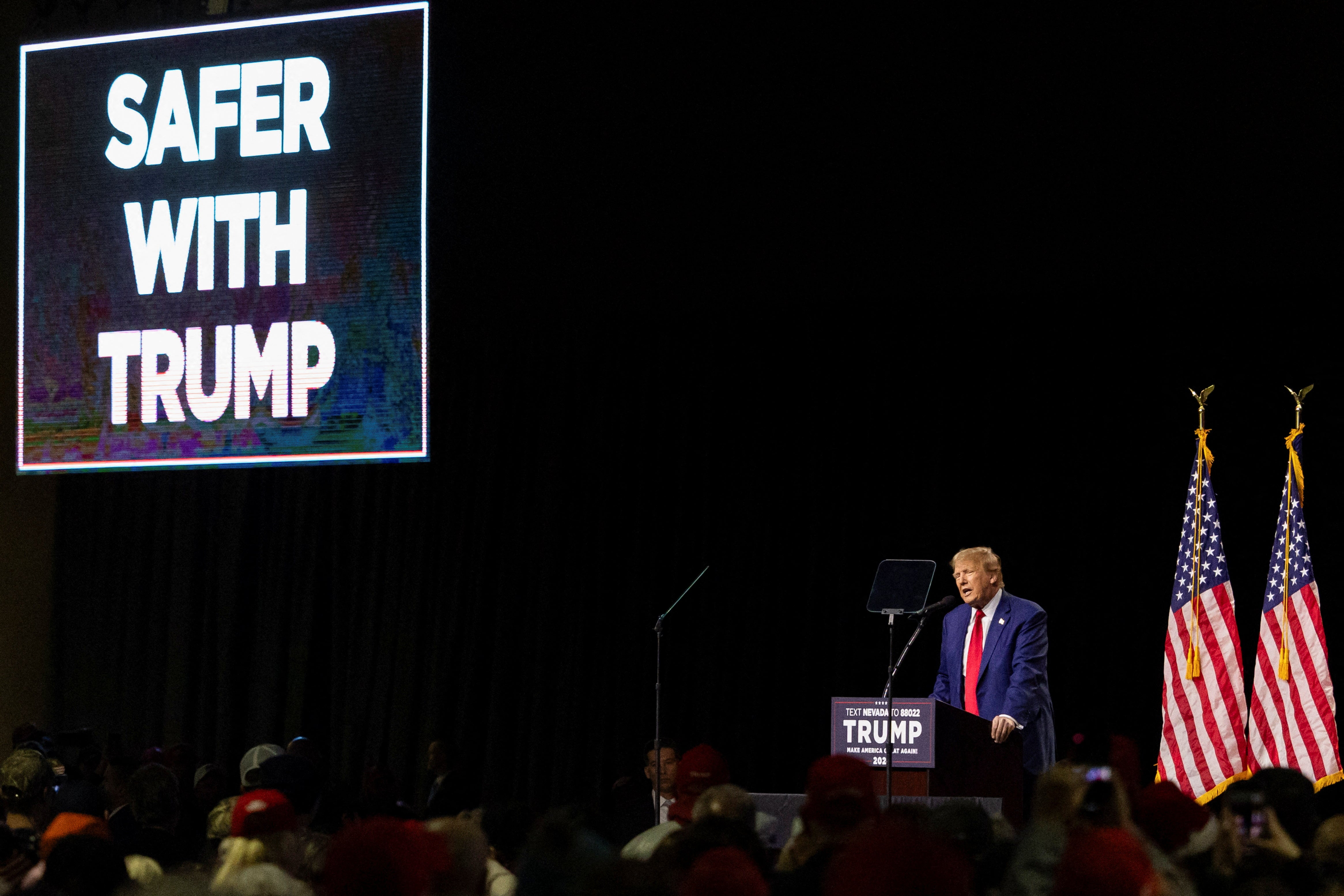 Donald Trump speaks to supporters in Reno, Nevada, on 17 December