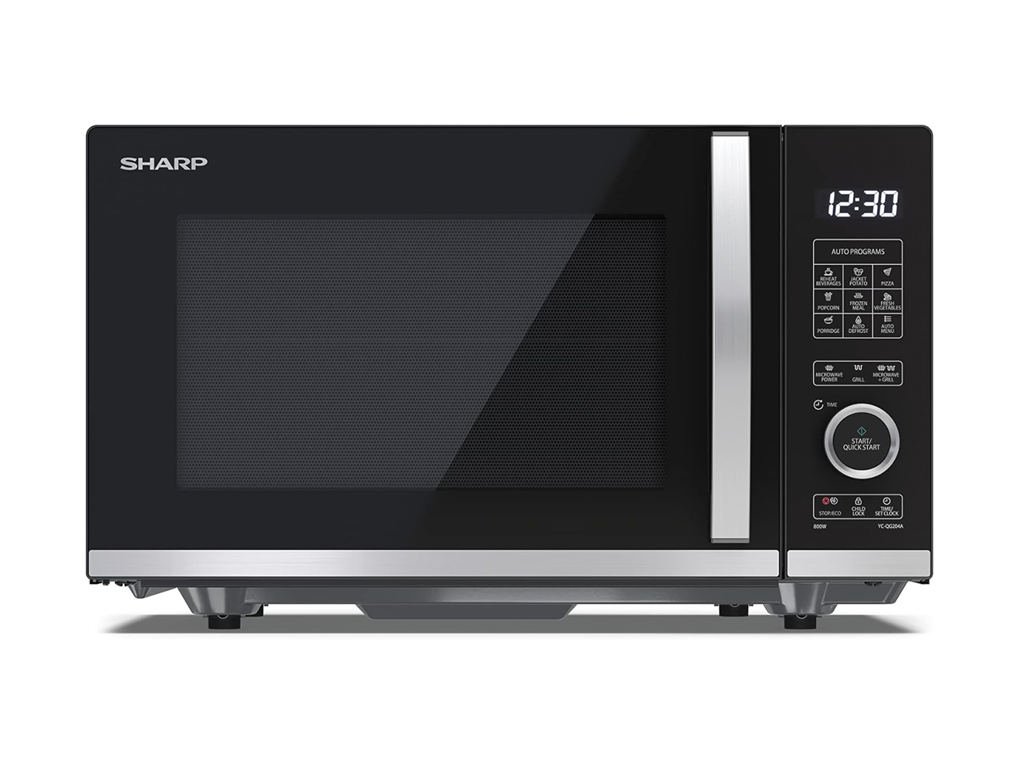 sharp 20l digital flatbed microwave with grill black