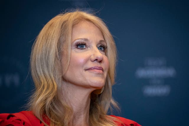 <p>Kellyanne Conway, former advisor to former President Donald Trump, speaks during the America First Agenda Summit, at the Marriott Marquis hotel  July 26, 2022 in Washington, DC</p>