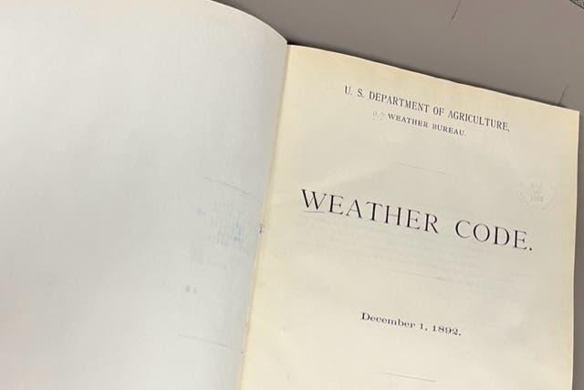 <p>Title page of the Weather Bureau’s 1892 Weather Code book</p>