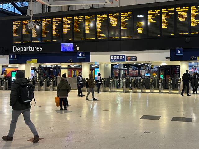 <p>London Waterloo station: Cancellations continue on Wednesday morning</p>