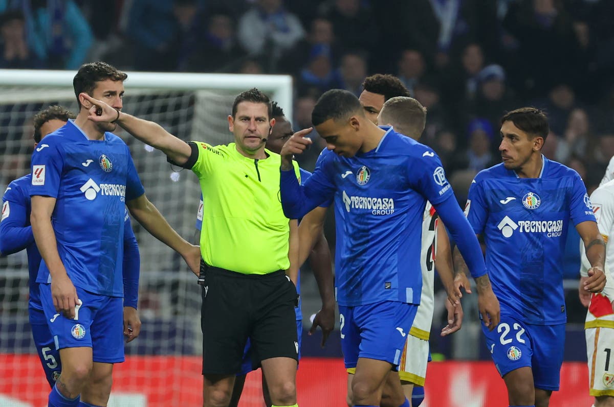 Mason Greenwood sent off for allegedly swearing at referee