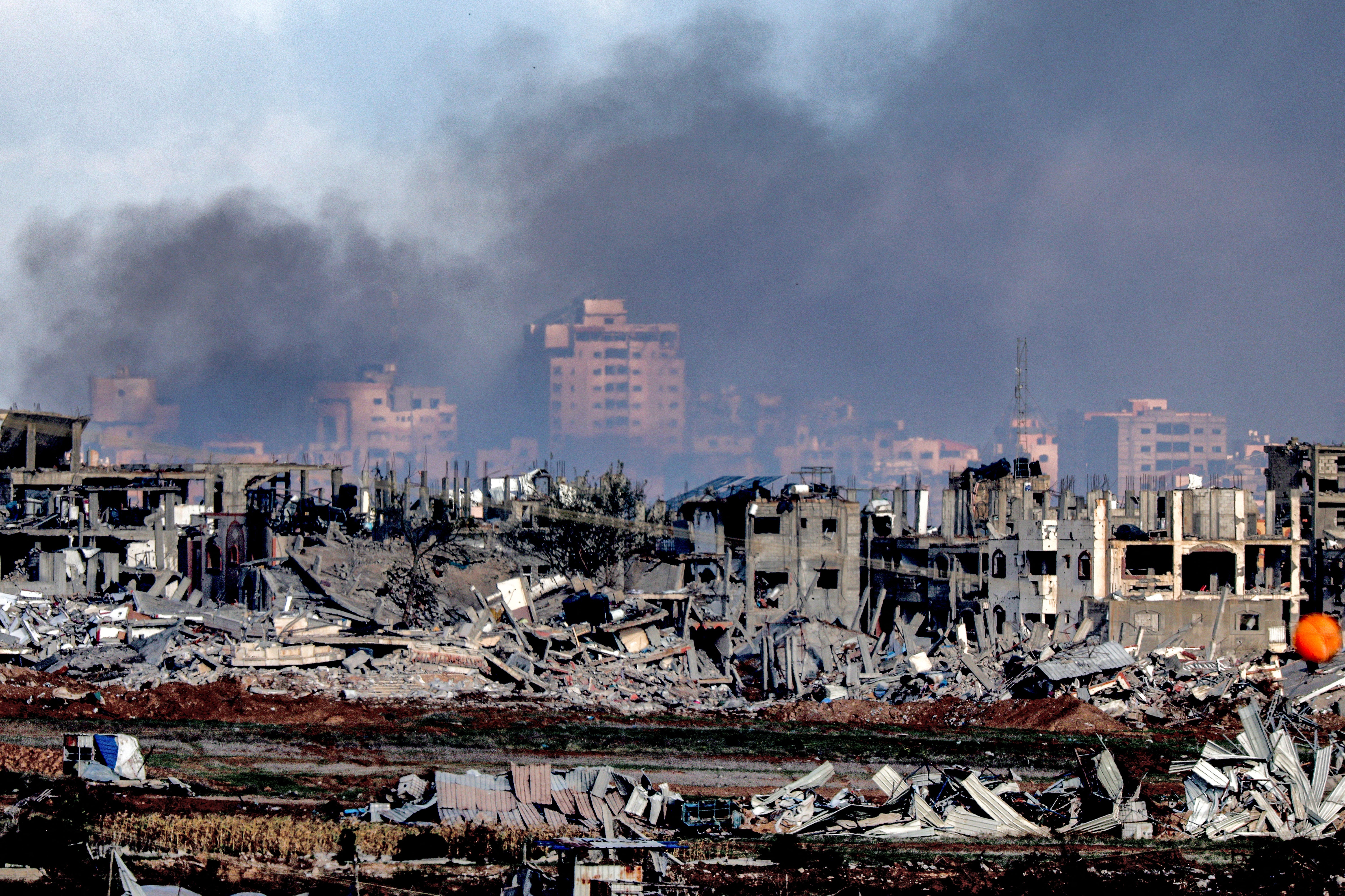 Thousand of buildings have been destroyed by Israeli bombardment in the central Gaza Strip