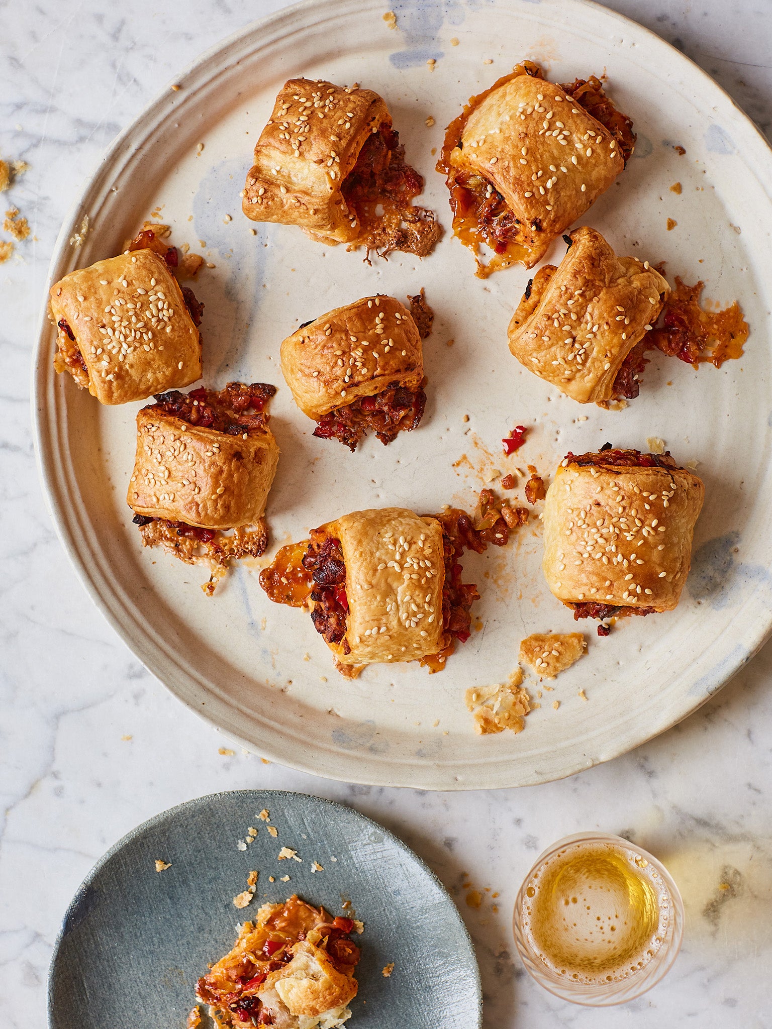 These make a lovely change from the usual veggie sausagemeat-filled rolls