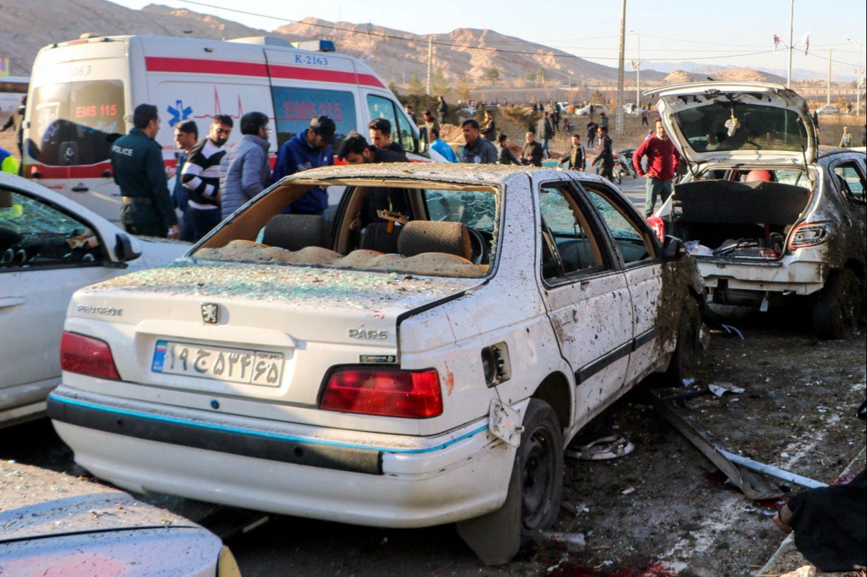 The scene of one of the blasts in Iran