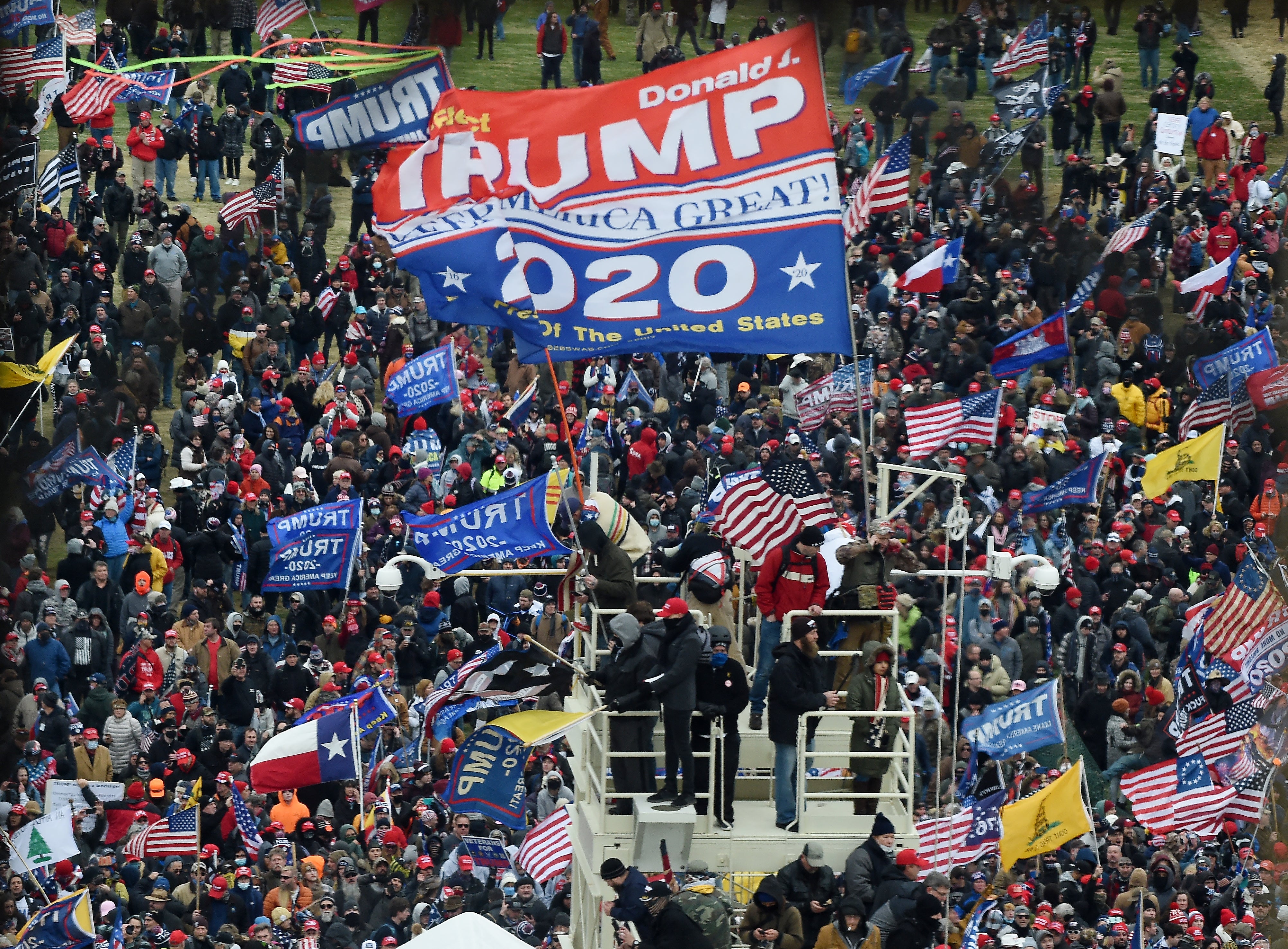 Donald Trump’s supporters overwhelmed the US Capitol before breaching the halls of Congress to stop the certification of the 2020 election on 6 January, 2021.