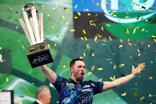 <p>Luke Humphries fought back to win the World Darts Championship title</p>