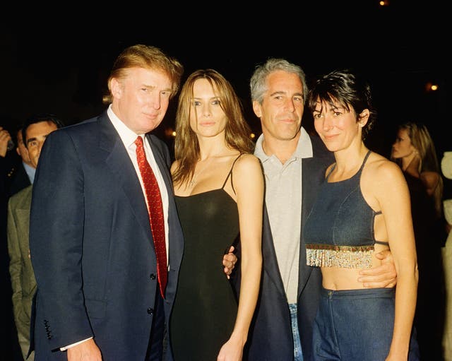 <p>Donald Trump, Melania Trump, Jeffrey Epstein and Ghislaine Maxwell pictured together at Mar-a-Lago, Florida, on February 12 2000  </p>