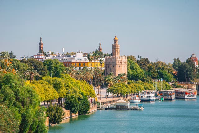 <p>Seville sits on the banks of the peaceful Guadalquivir River </p>