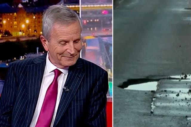 <p>BBC presenter struggles to keep a straight face while asking: ‘How big is your hole?’.</p>