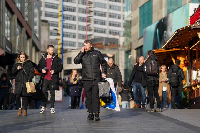 Britain’s service sector grew at the fastest rate in December for six months (Jacob King/PA)