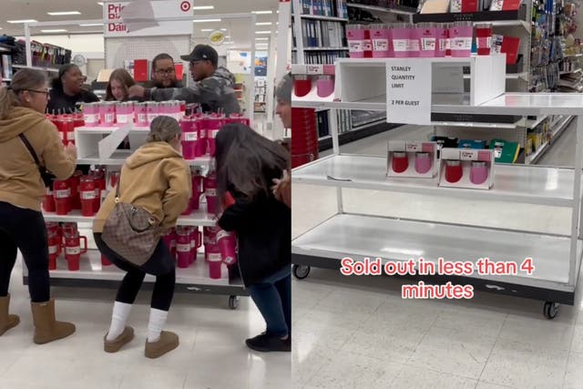 <p>Shoppers are ‘trampling’ each other to get Target’s Valentine’s Day Stanley cup colours</p>