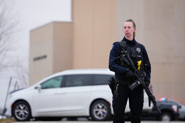<p>Police respond to Perry High School in Perry, Iowa., Thursday, Jan. 4, 2024. </p>