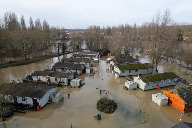<p>This holiday park in Northampton might have escaped being flooded during January’s Storm Amid, had thieves been able to tow it away in time </p>