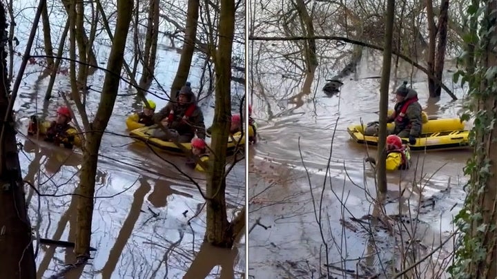 Man stranded on a shed roof rescued after Storm Henk brings floods to Nottingham