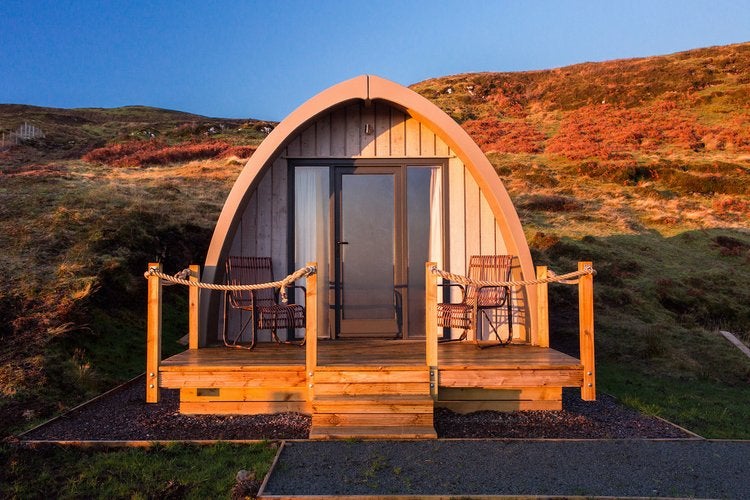 All rooms come in the form of cabins with a small outdoor area.