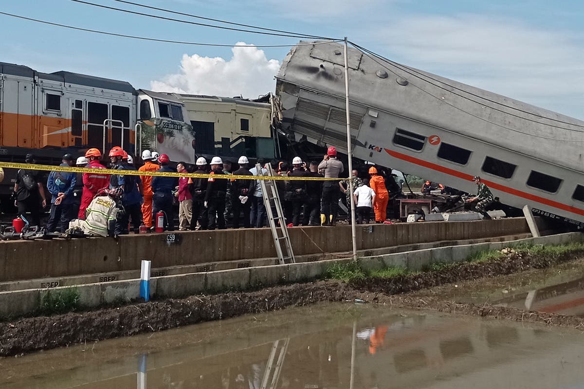 Trains collide on Indonesia's main island of Java, killing at least 3 people