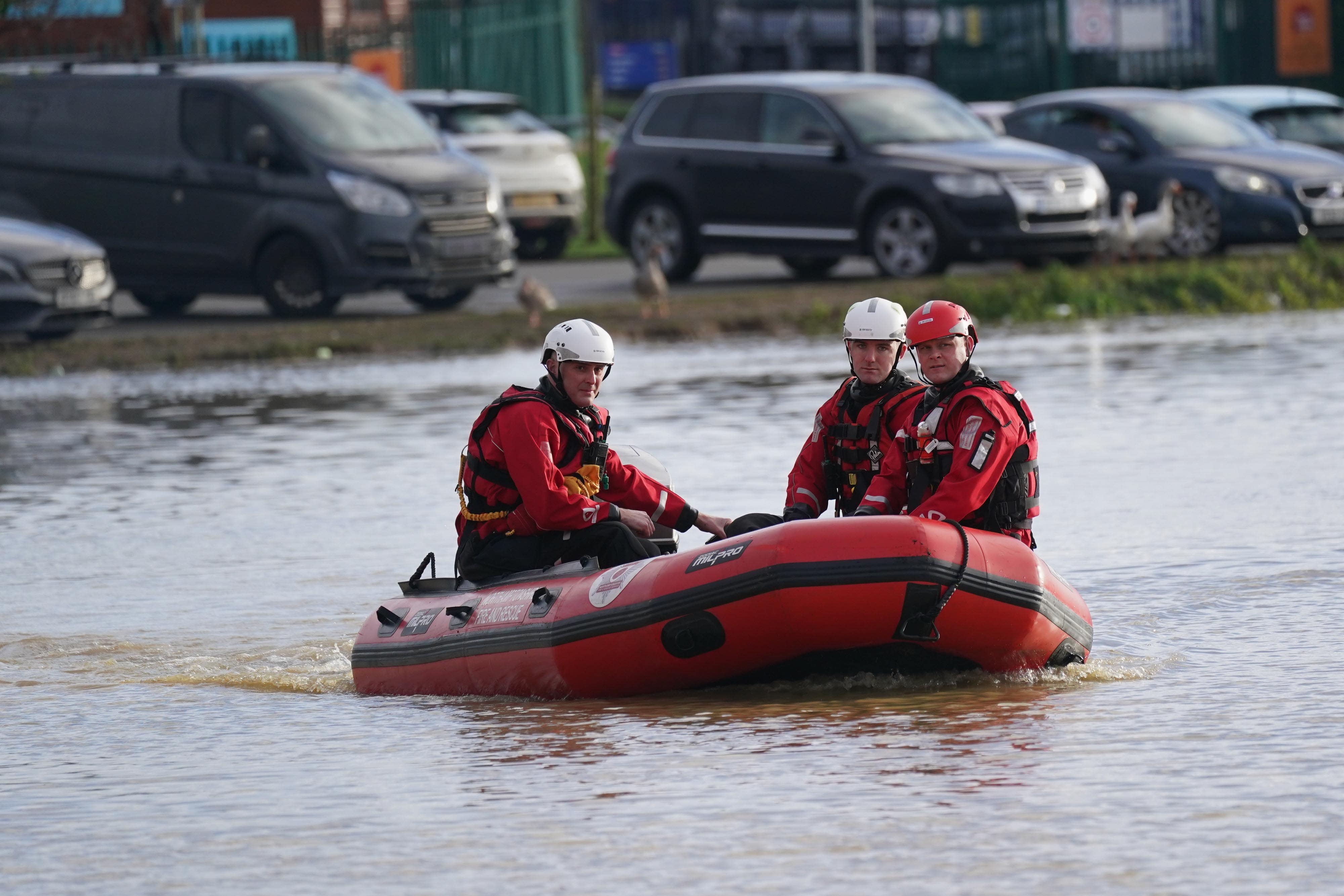 Northamptonshire Fire and rescue service at the Billing Aquadrome in Northampton (Jacob King/PA)