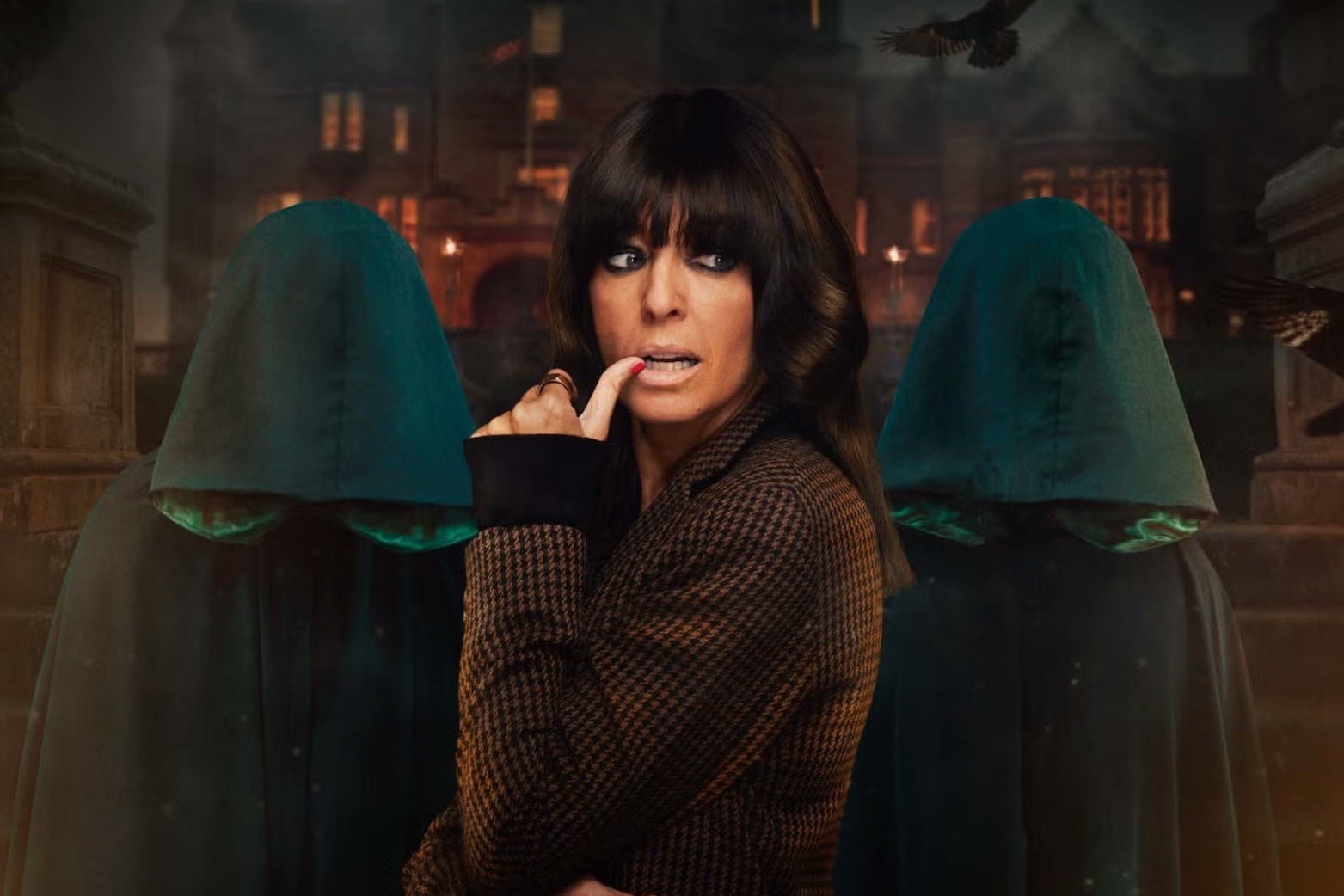 Claudia Winkleman on the set of The Traitors