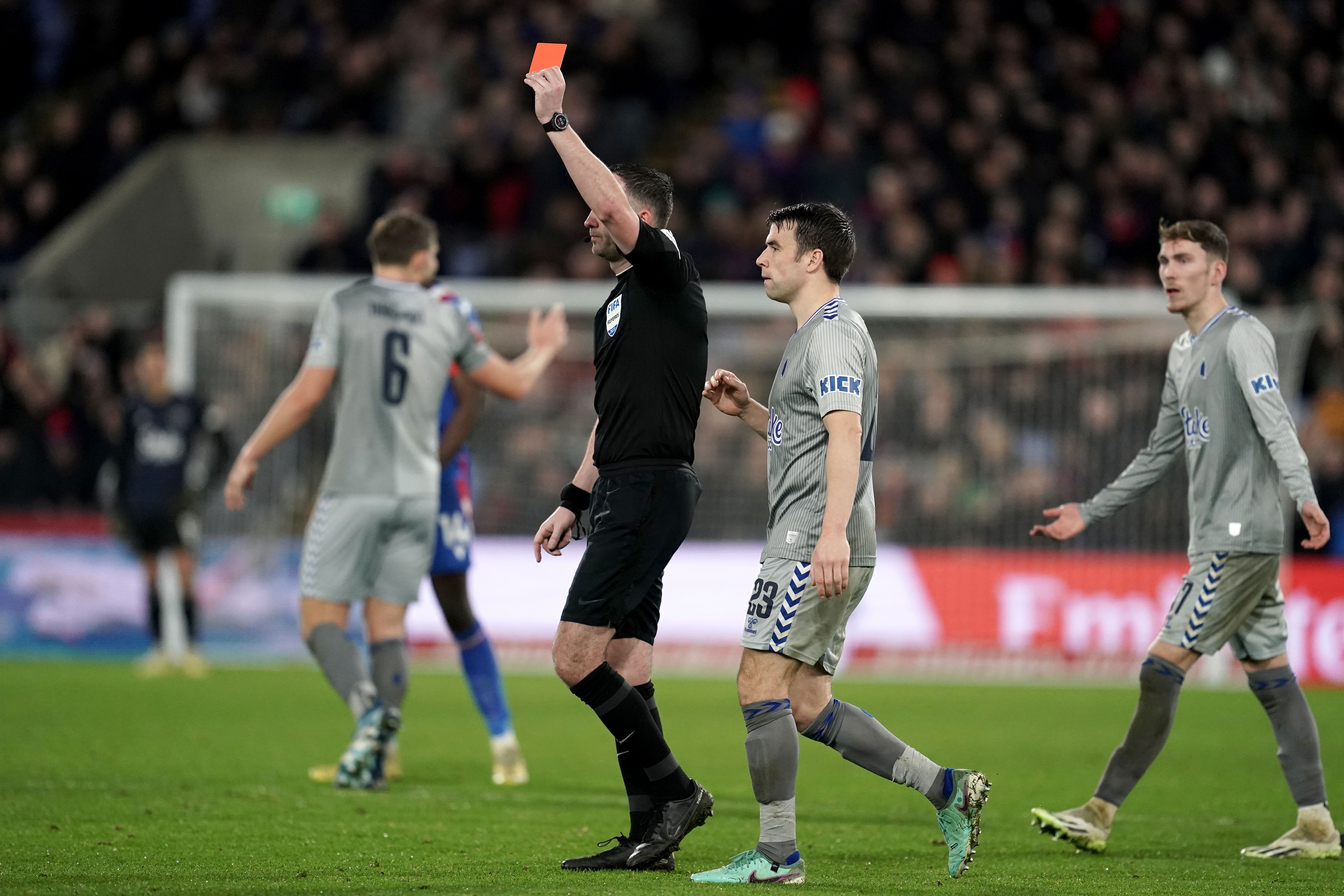 Everton say they will appeal against the red card issued to Dominic Calvert-Lewin on Thursday night (Adam Davy/PA)