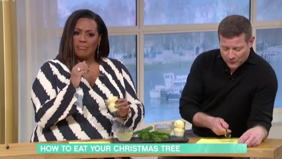 This Morning hosts eat Christmas tree live on air