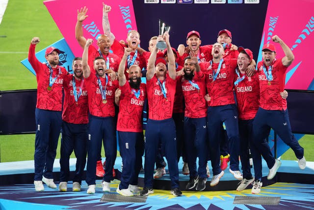 England won the last Men’s T20 World Cup in Australia in October 2022 (PA)