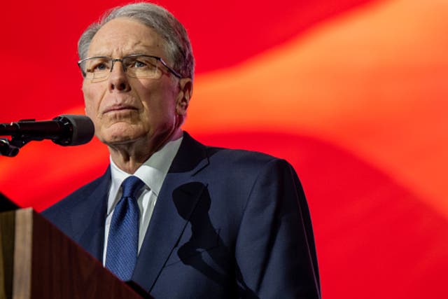 <p>CEO and Executive vice president of the National Rifle Association (NRA) Wayne LaPierre prepares to speak at the George R. Brown Convention Center during the National Rifle Association (NRA) annual convention on May 27, 2022 </p>