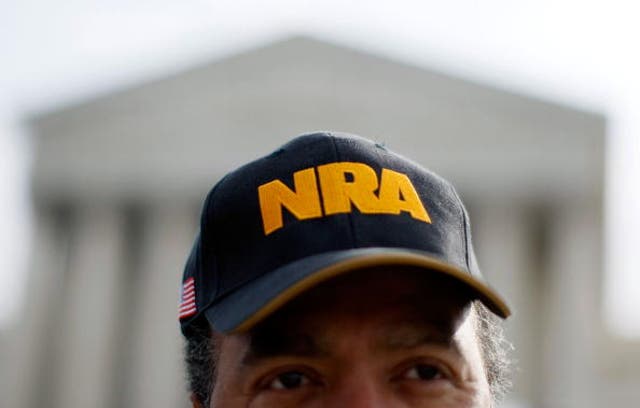 <p>NRA hat in front of the U.S. Supreme Court Building, March 18, 2008</p>