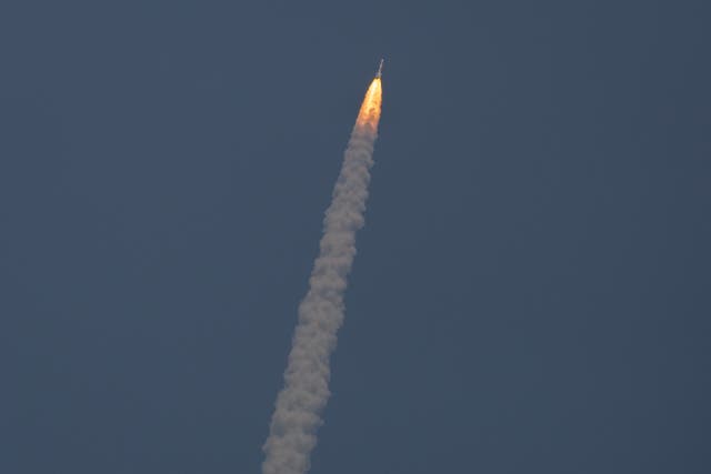 <p>Indian Space Research Organisation’s (ISRO) PSLV-C57 rocket carrying the Aditya-L1 solar mission lifts off from the Satish Dhawan Space Centre (SDSC-SHAR) on September 02, 2023 in Sriharikota, Andhra Pradesh, India. Aditya-L1 is the first space based Indian mission to study the Sun</p>