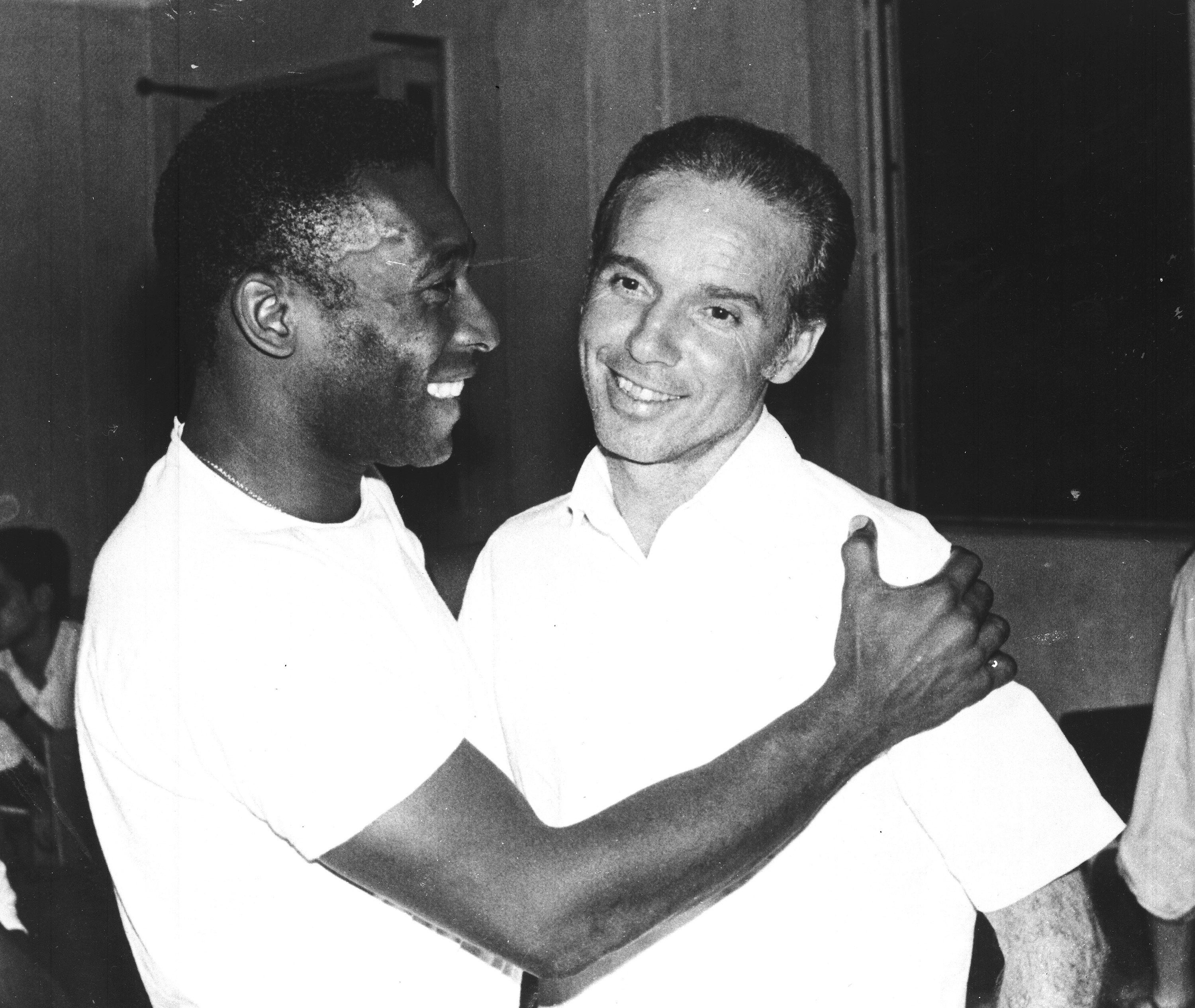 Zagallo (right) was a last-minute appointment as Brazil coach ahead of the 1970 World Cup but led a star-studded team including Pele (left) to glory