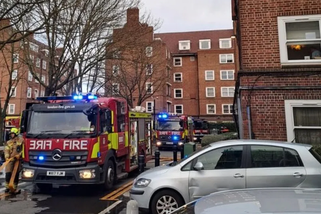 <p>The London Fire Brigade at the scene of the incident in Hackney </p>