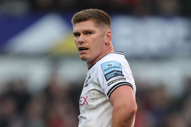 <p>Owen Farrell played in Saracens’ defeat at Leicester on Saturday  </p>