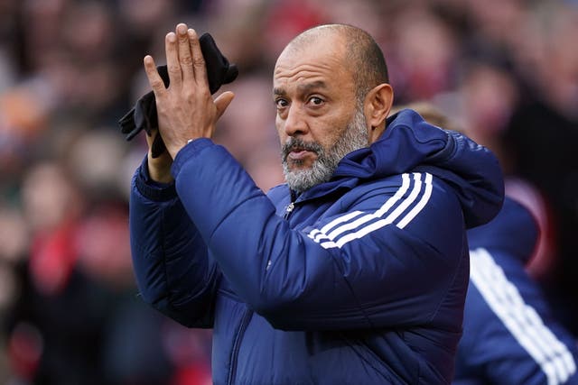 Nuno Espirito Santo’s Forest were not due to play again until January 20 but now have to factor in a trip to Blackpool (Mike Egerton/PA)