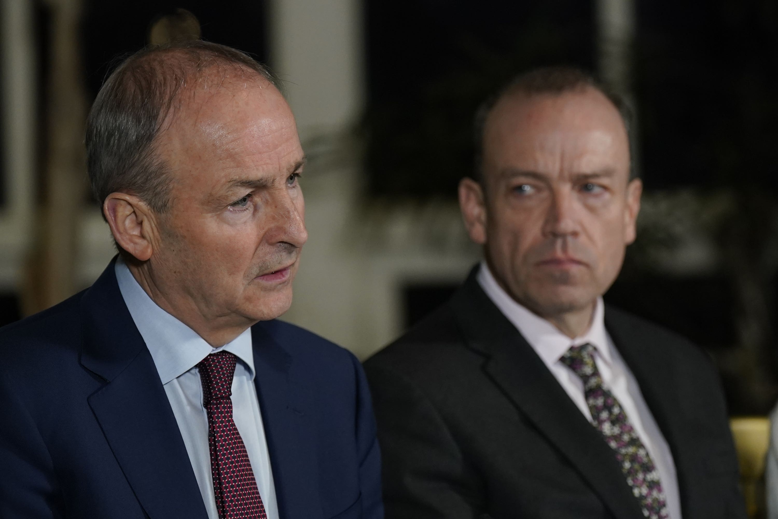 Tanaiste Micheal Martin, left, with and Northern Ireland Secretary Chris Heaton-Harris (Niall Carson/PA)