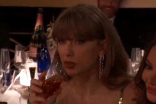 <p>Taylor Swift appeared unimpressed by Jo Koy’s joke</p>