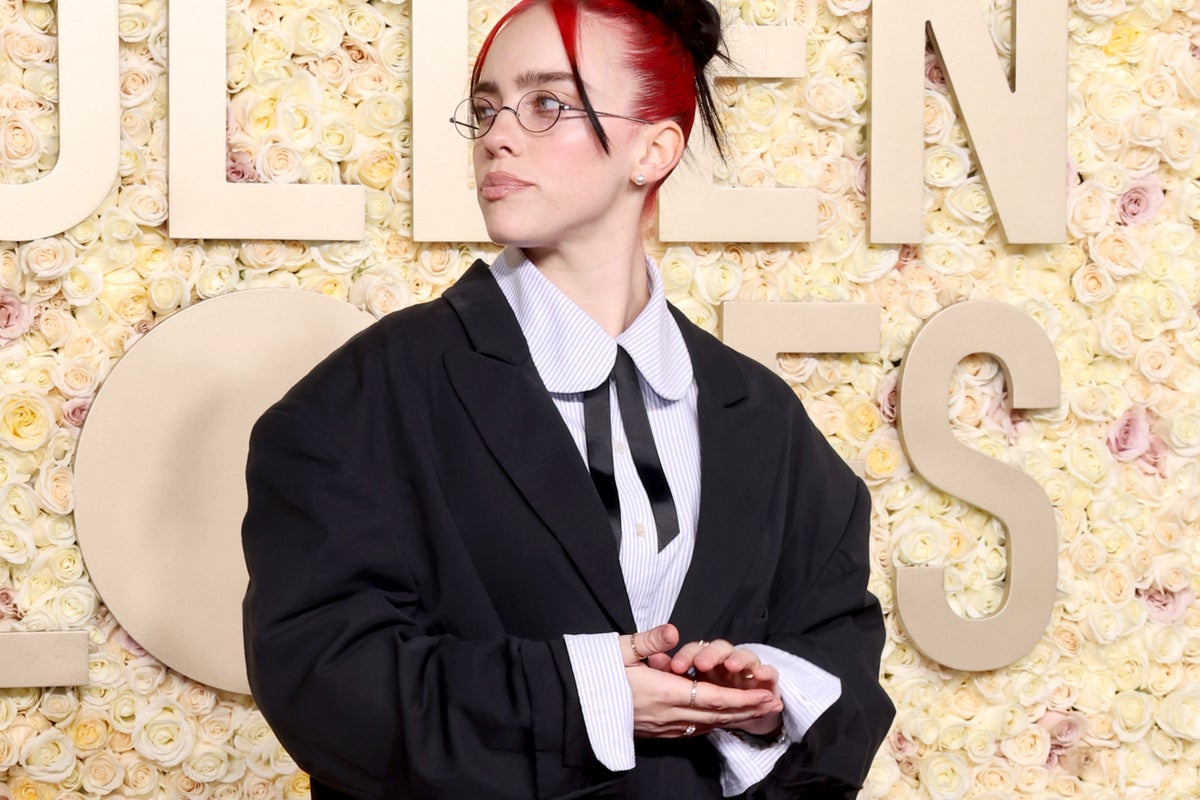 billie eilish golden globes dress reveals she thrifted part of her look colour: black-butterfly-printed-wrap-midi-dress
