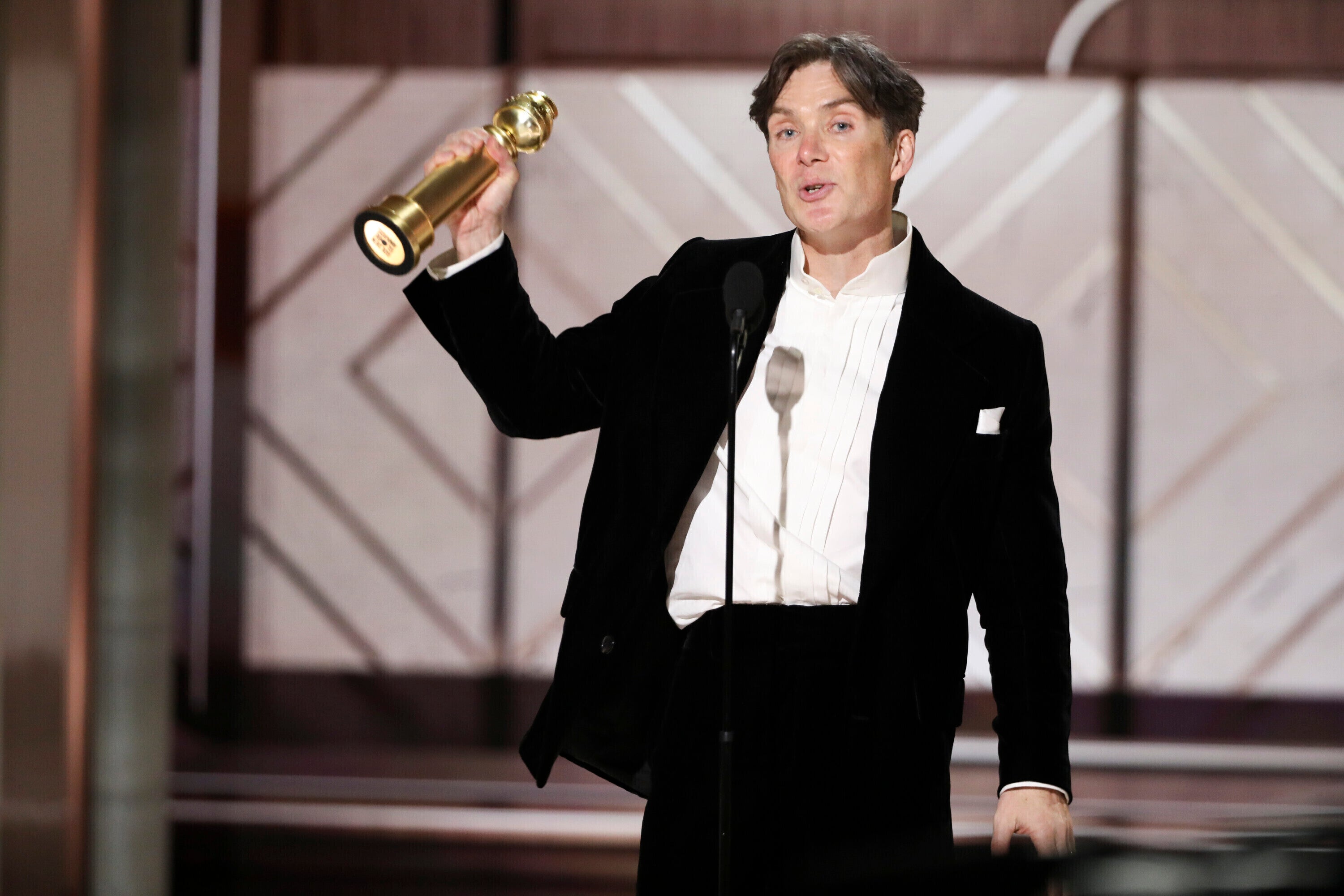 Irish star Cillian Murphy with his Golden Globe