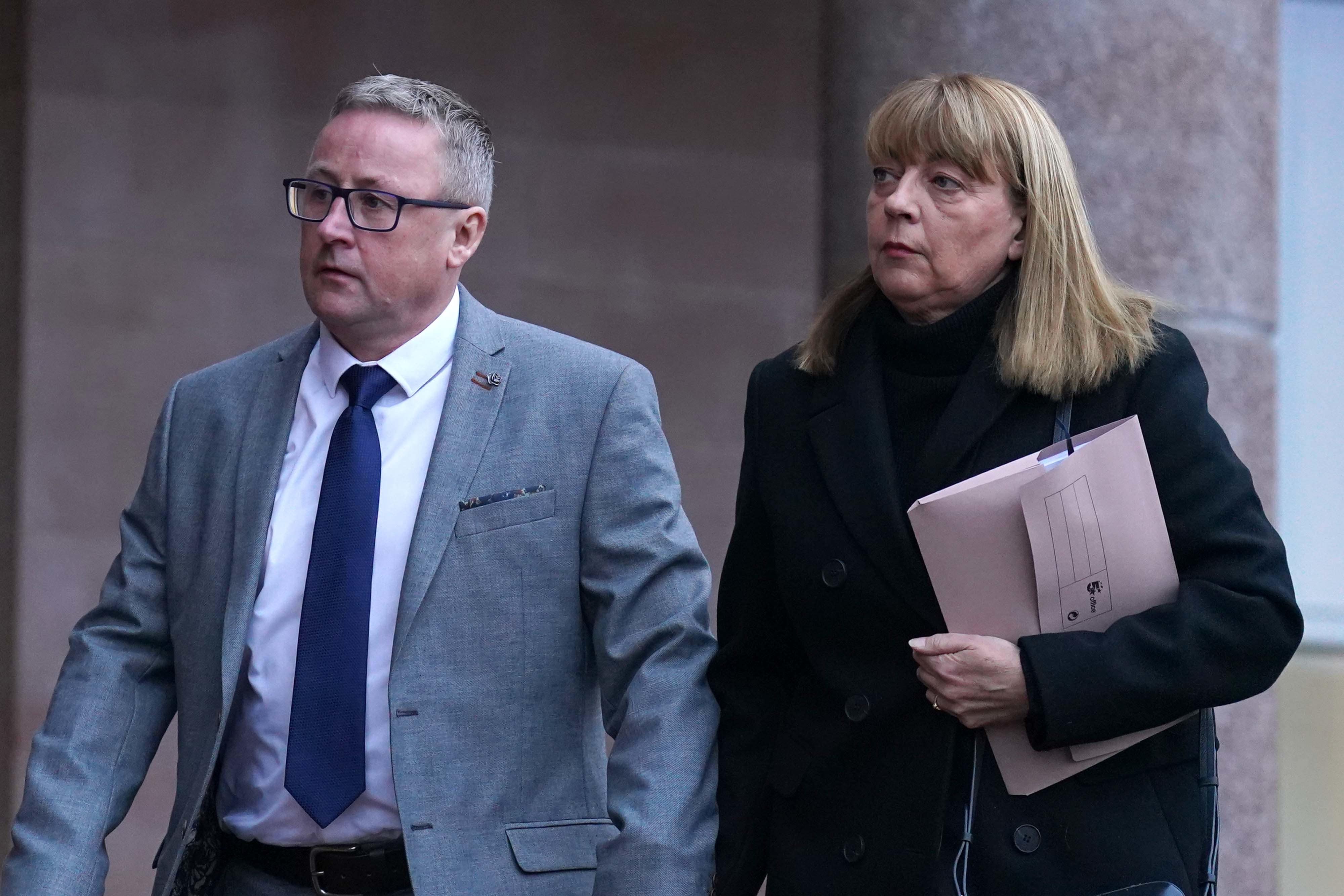 Linda and Stuart Allan, the parents of Katie Allan arrive at Falkirk Sheriff Court (Andrew Milligan/PA)