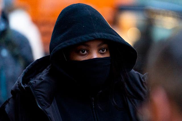 <p>Deveca Rose arrives at the Old Bailey, central London, where she is charged with four counts of manslaughter </p>