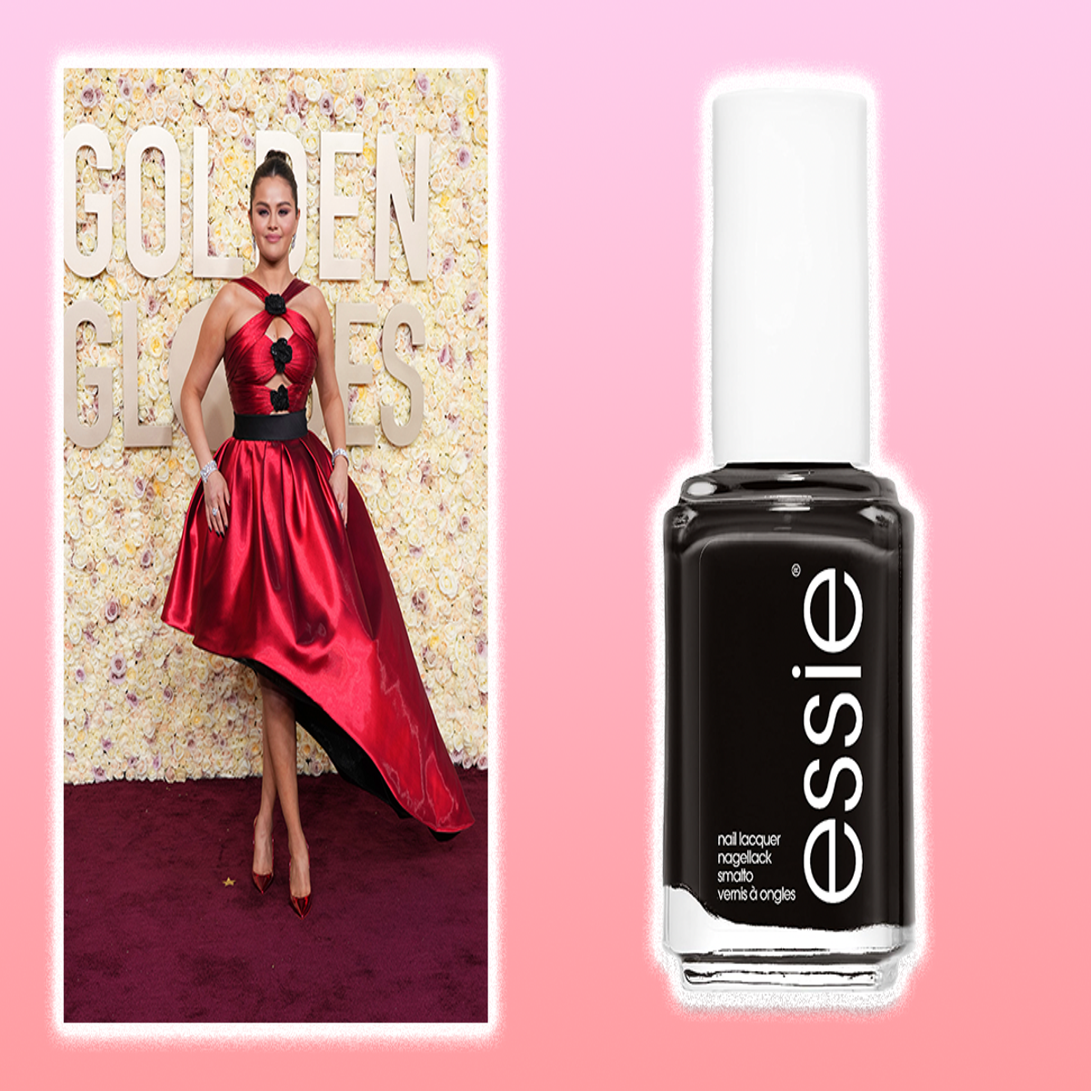 Selena Gomez wears Essie licorice nail polish to the Golden Globes, and  it\'s less than £10 | The Independent