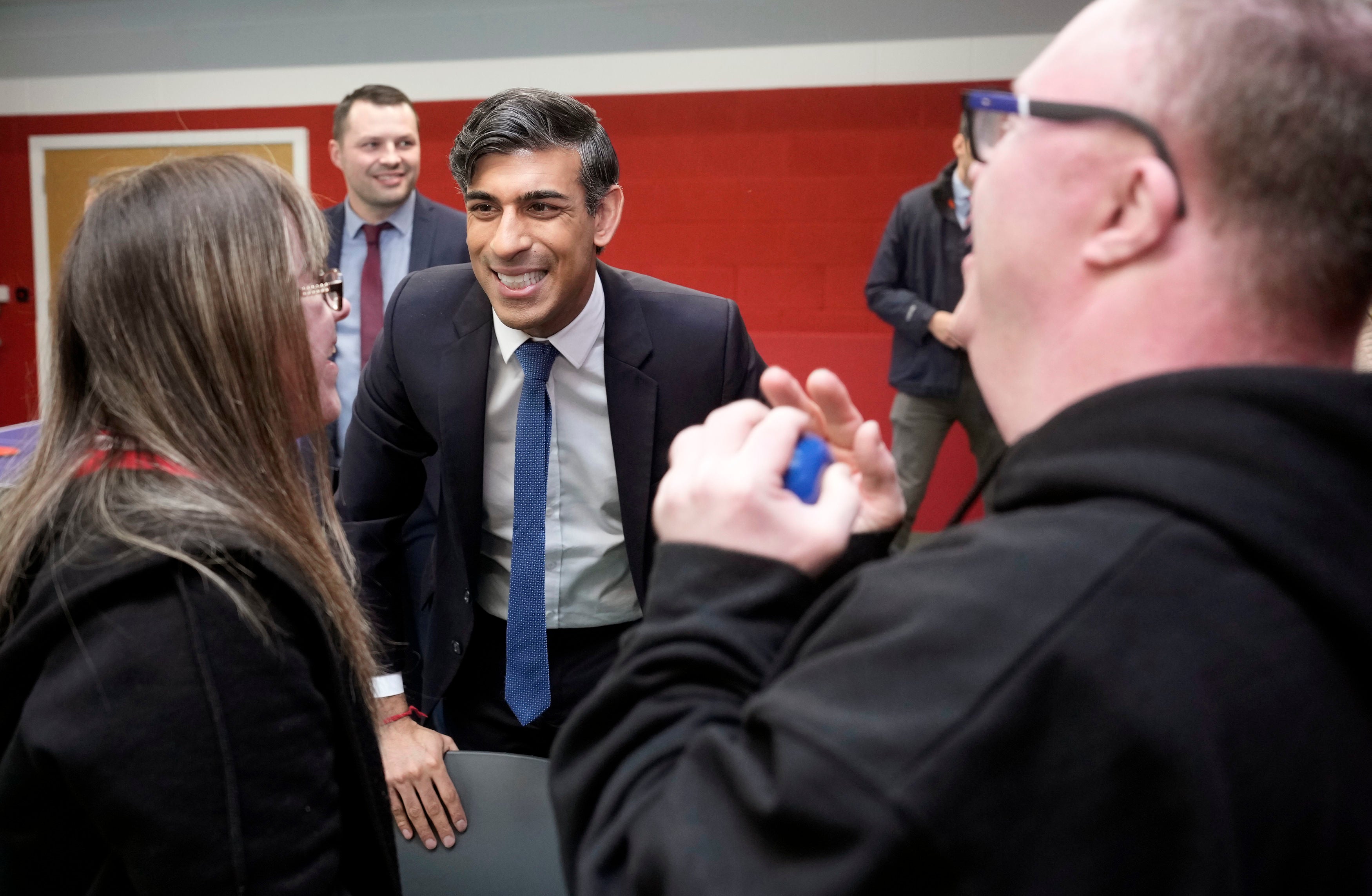 Rishi Sunak during a visit to the Accrington Stanley Community Sports Hub