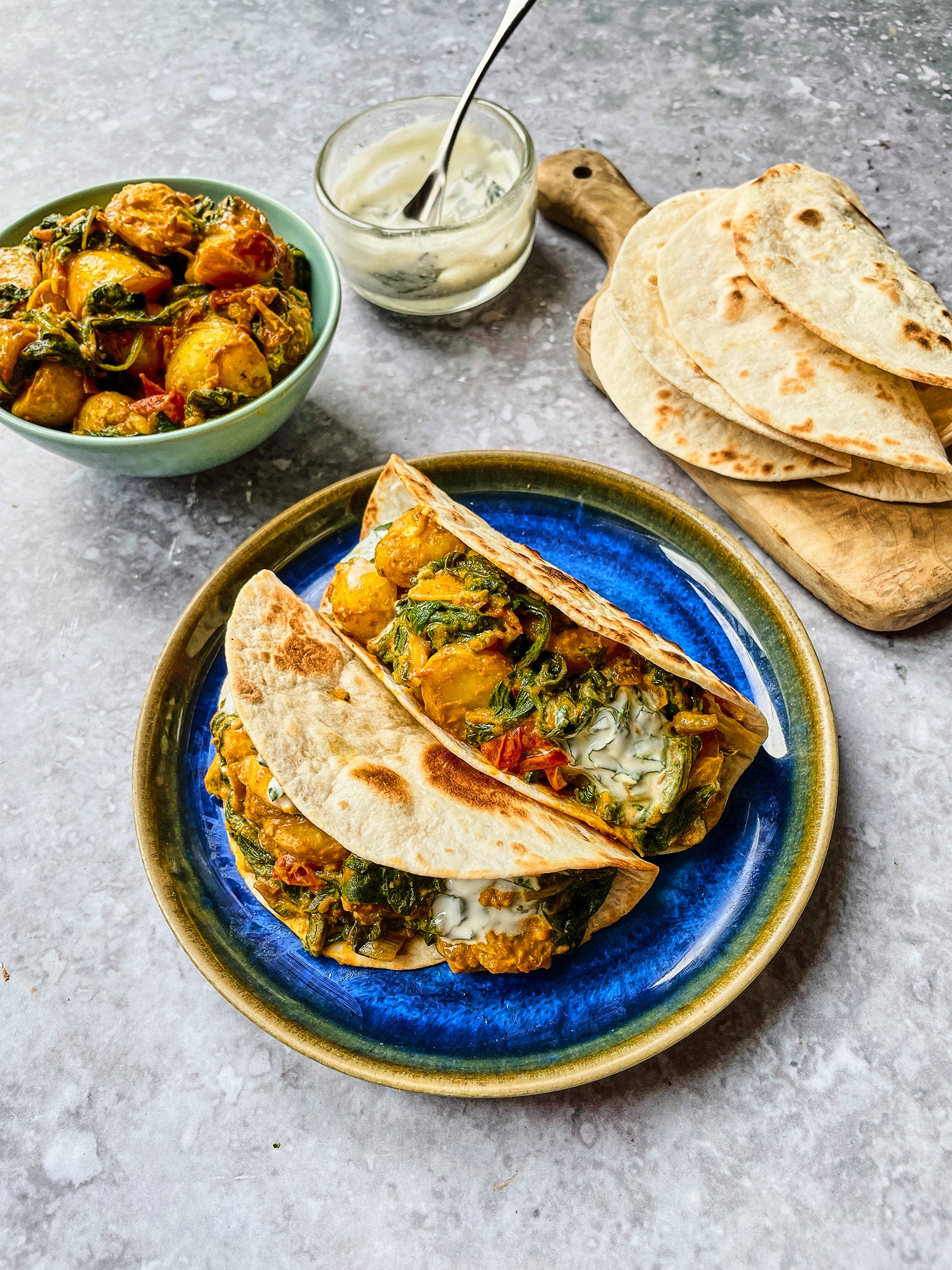 Bursting with the warming spices of cumin, turmeric and garam masala, the tacos are surprisingly simple to make