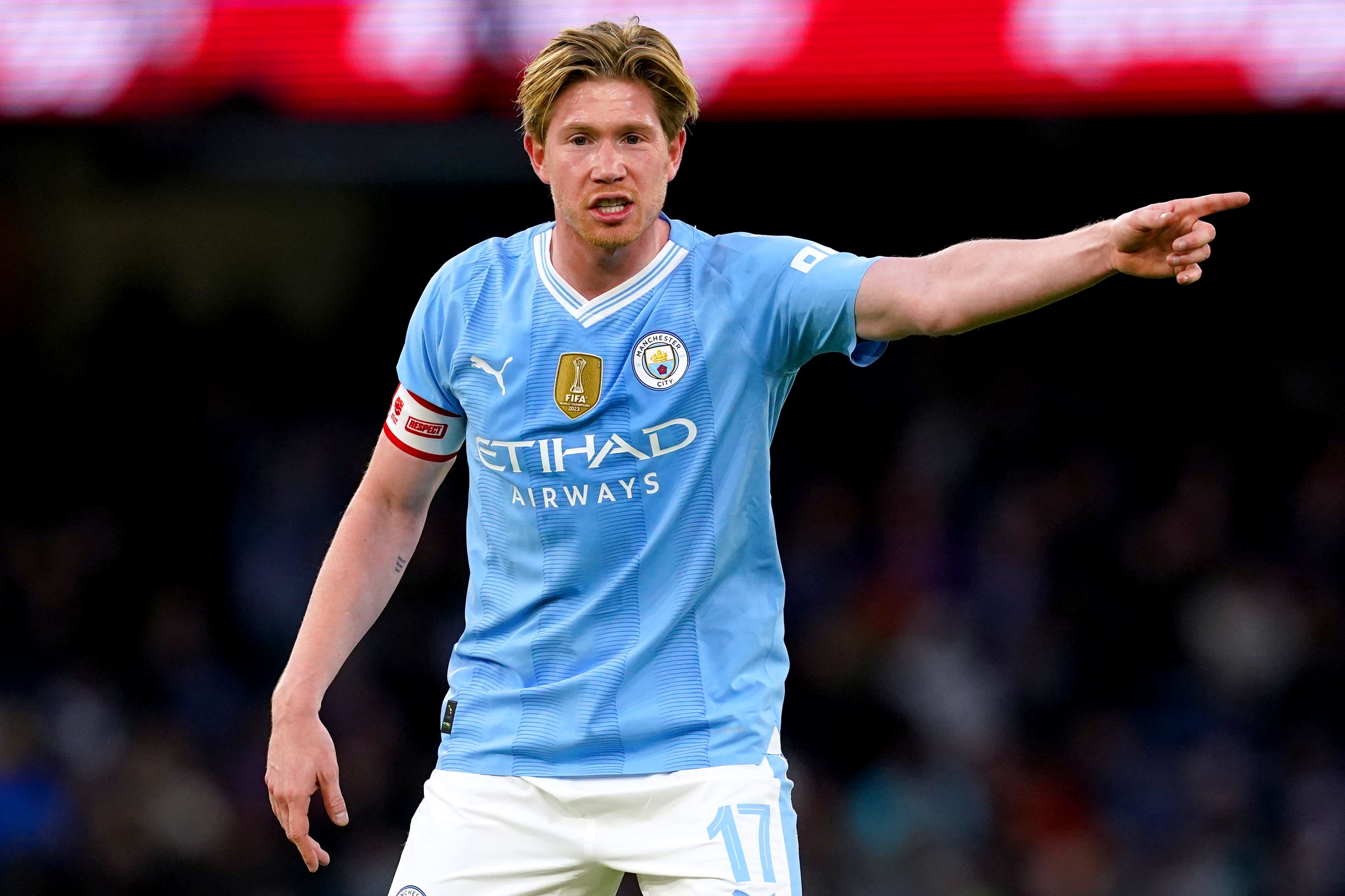 Kevin De Bruyne returned to action as Manchester City thrashed Huddersfield (Martin Rickett/PA)