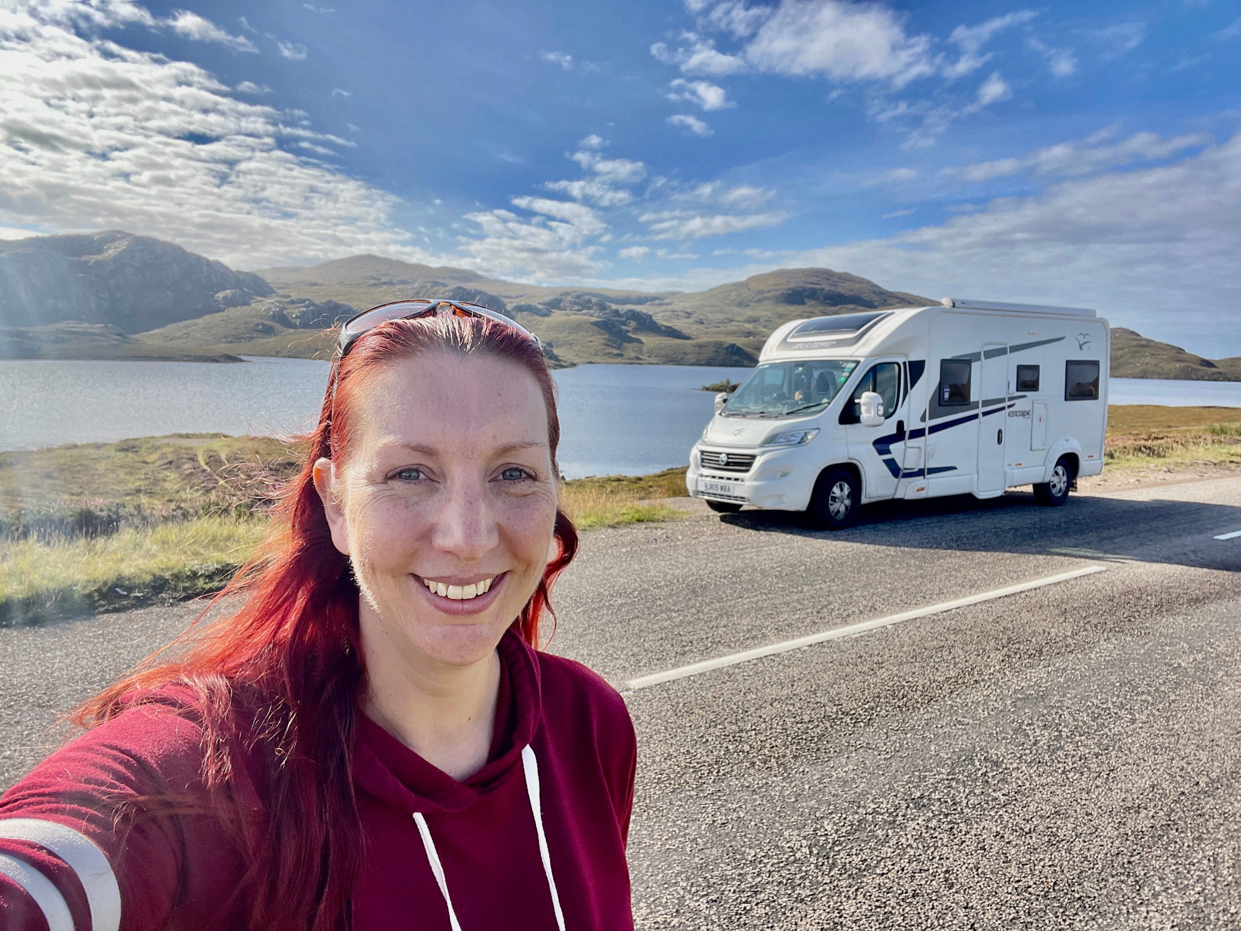 Kat Bird left her job as an air traffic controller and now tours the UK in a motorhome with her dog
