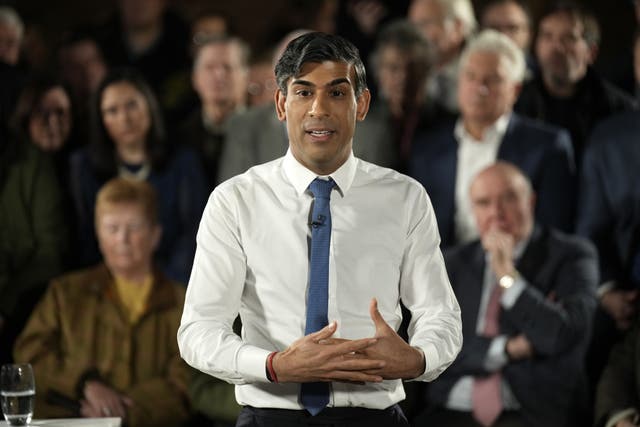 PM Rishi Sunak has vowed the Government will continue to invest in towns like Accrington and ensure they are not forgotten (Christopher Furlong/PA)