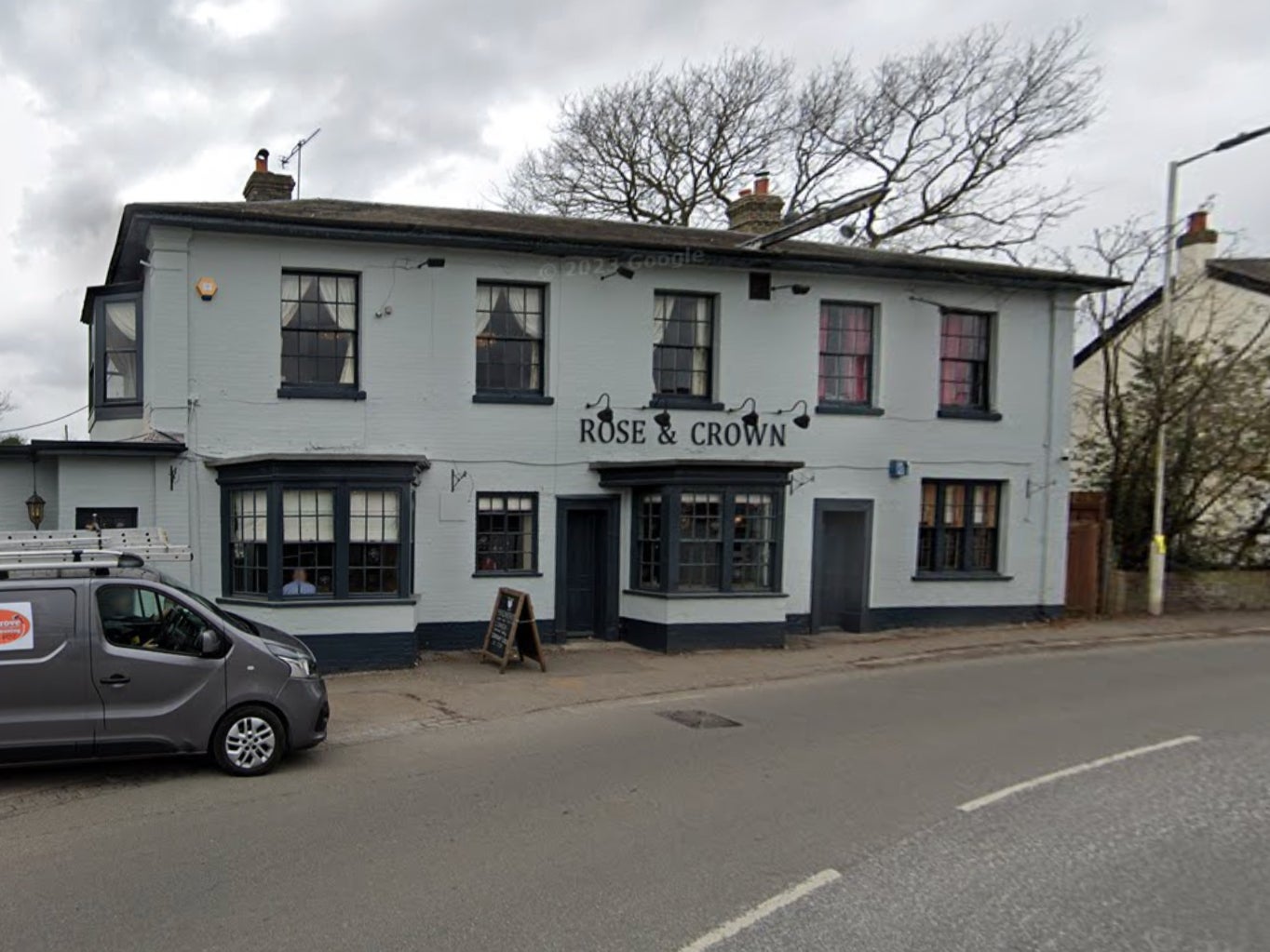 Rose and Crown pub in The Green, Writtle, in Essex