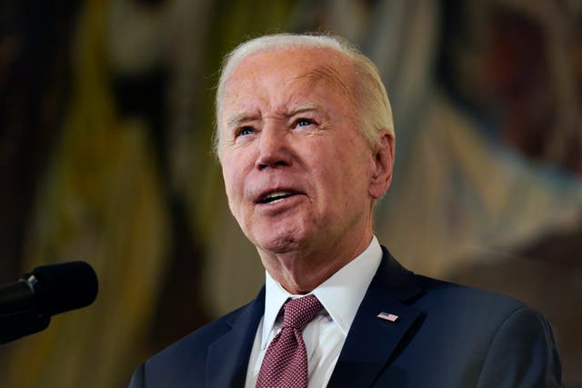 <p>President Joe Biden delivers remarks at Mother Emanuel AME Church in Charleston, S.C., Monday, Jan. 8, 2024, where nine worshippers were killed in a mass shooting by a white supremacist in 2015. (AP Photo/Stephanie Scarbrough)</p>