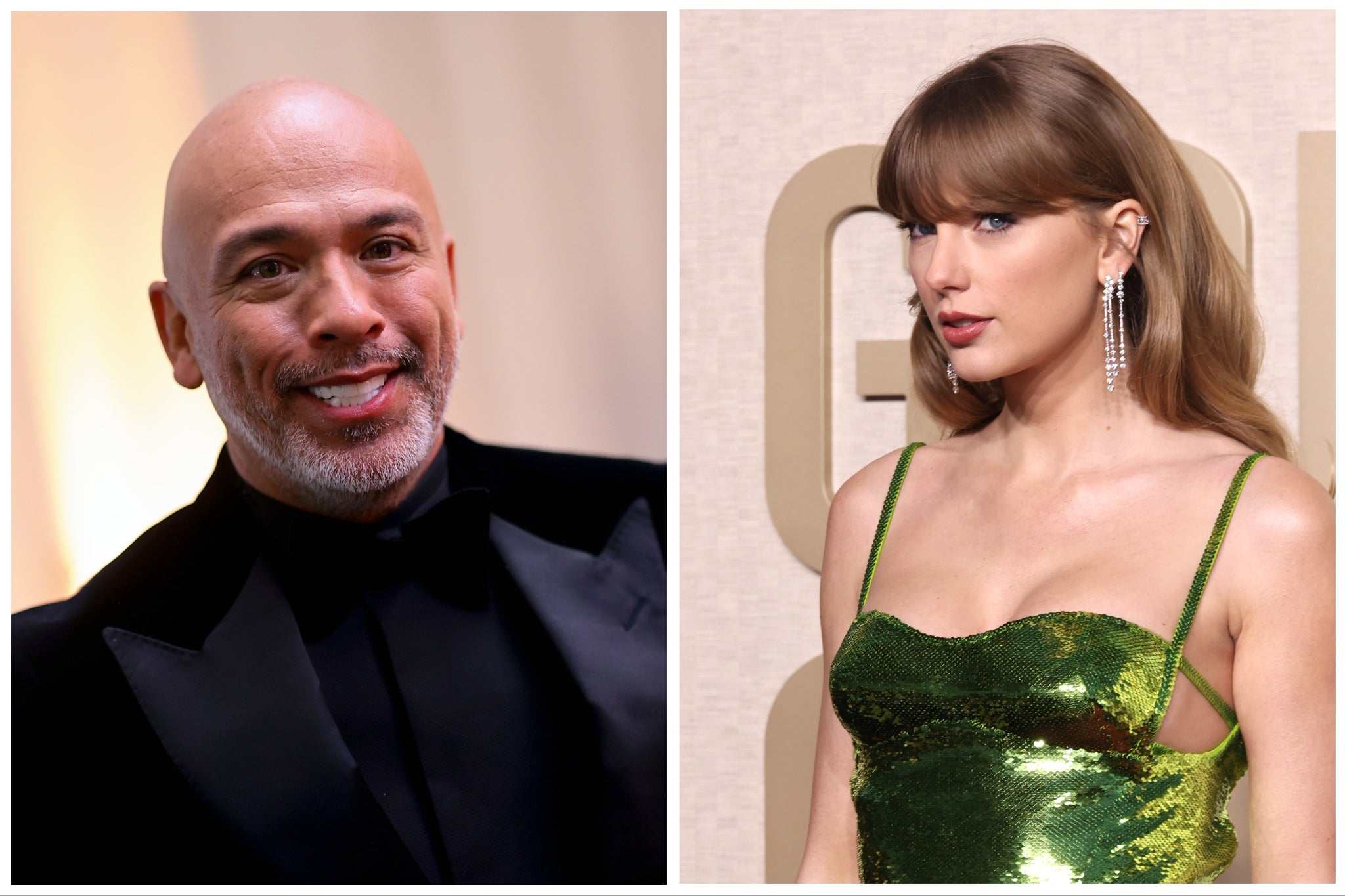 Jo Koy and Taylor Swift at the Golden Globes 2024
